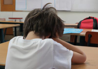 Un enfant souffrant de harcèlement scolaire ;